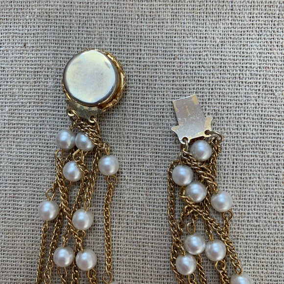 Pearl and gold chain necklace - Picture 4 of 4